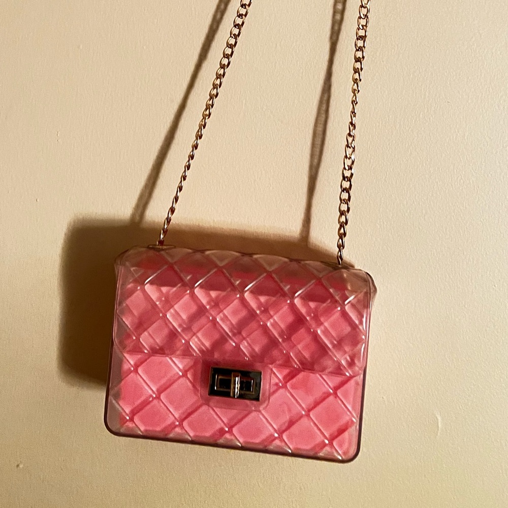 Barbie pink clear crossbody bag